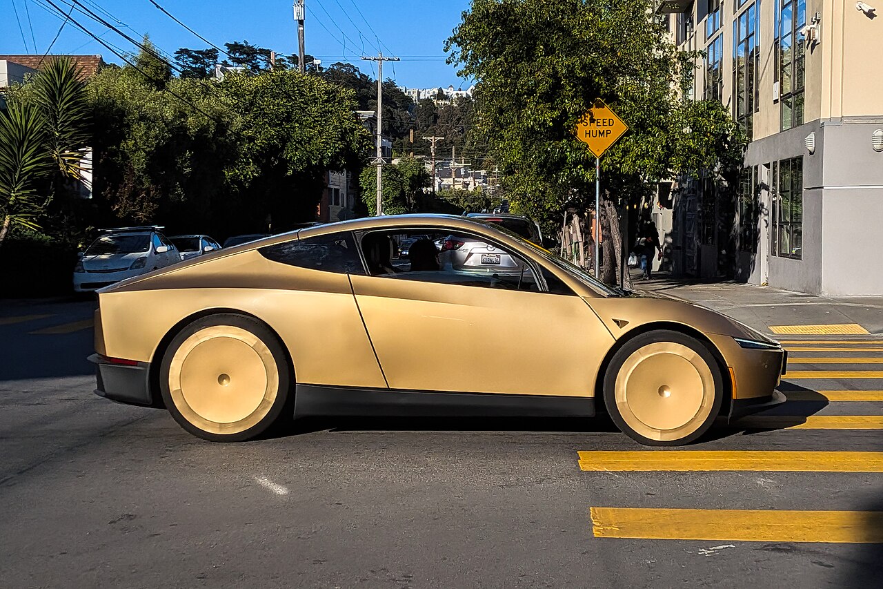 Tesla Cybercab operating on public city streets