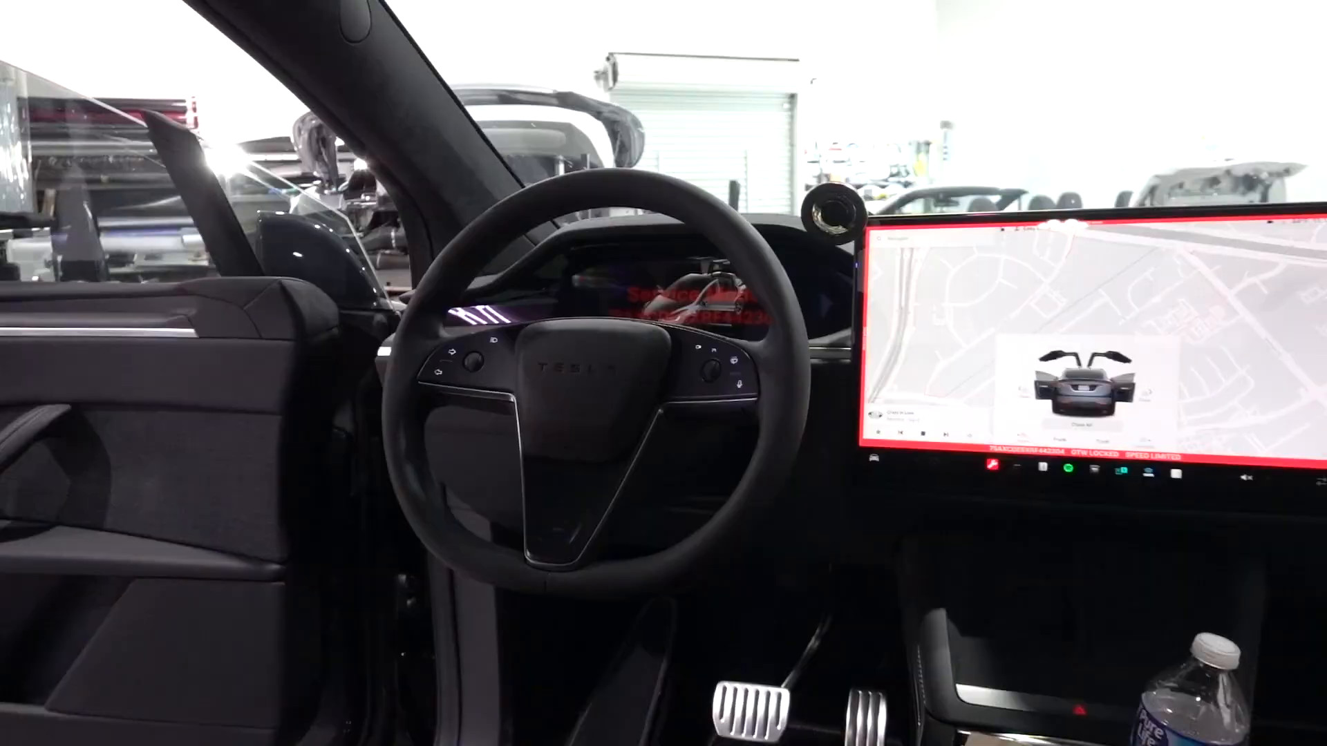 Tesla Model X dashboard with ambient lighting