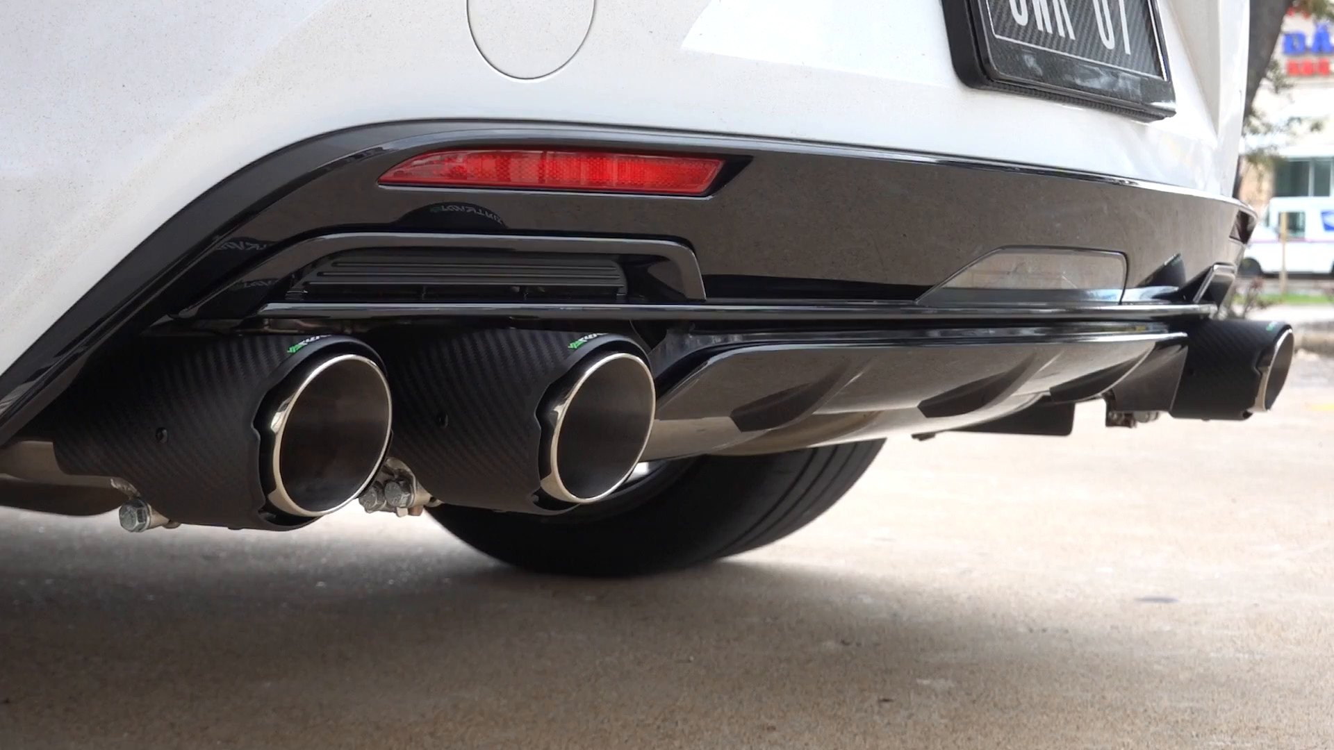 Performance exhaust tips on a Lexus LC 500