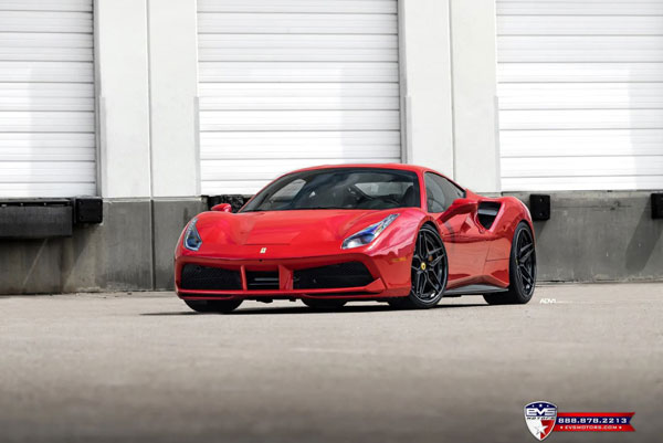 Custom Red Ferrari In Lot